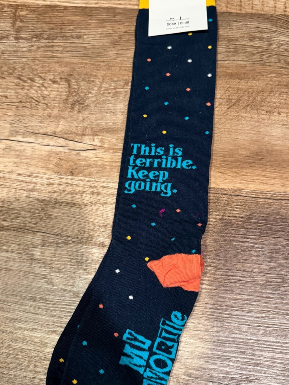 Women’s Navy Novelty Socks with Motivational Text